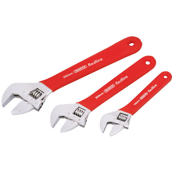 Soft Grip Adjustable Spanner Set (250mm, 200mm, 150mm)