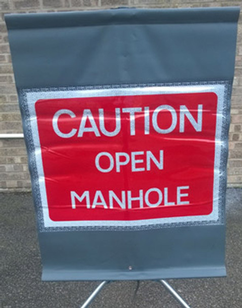 Caution Open Manhole Sign