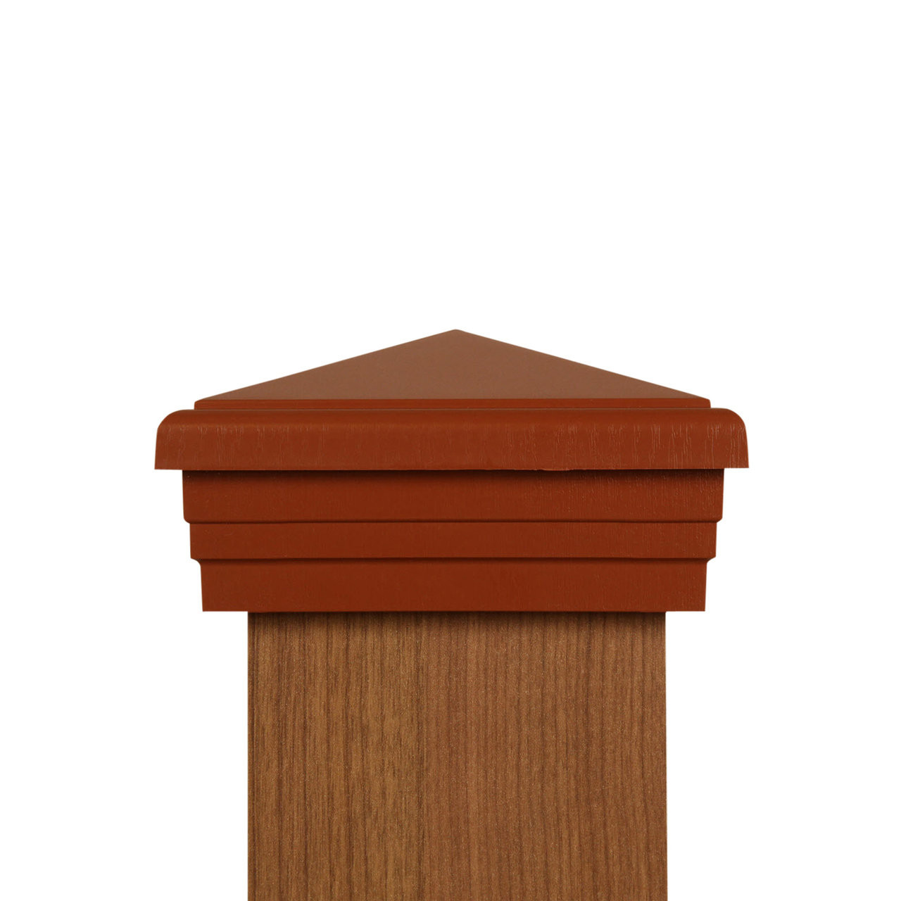 4x4 Post Cap │Cedar Color Pyramid Top│ Fence Post caps