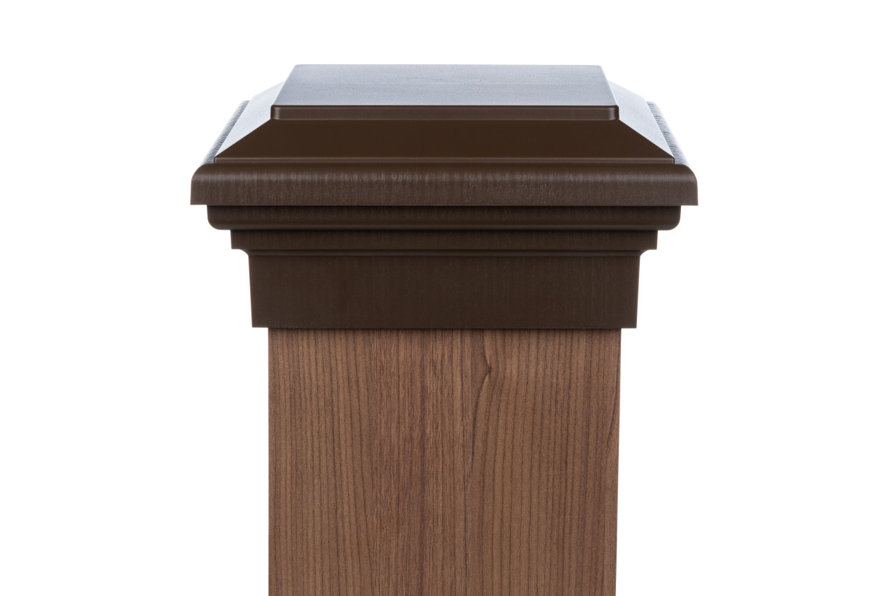 8x8 Post Cap │Brown Flat Newell Top │Fence Post Cap