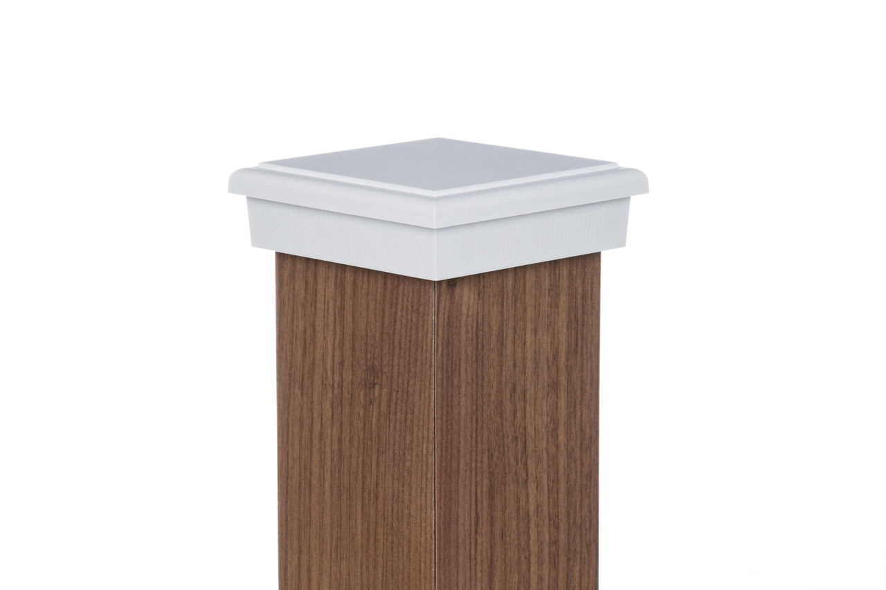 4x4 Post Cap │ White Slim Profile │ Fence Post Caps