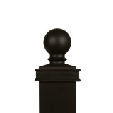 Actual two and one half inch by two and one half inch Powder Coated Black Aluminum Ball Cap