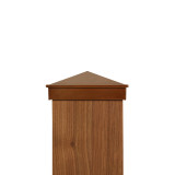 Four by four copper post cap for wooden posts.  Fits an actual three and one half inch post.