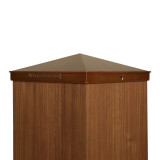 Eight by eight powder coated copper aluminum fence post cap. Fits an eight inch post.