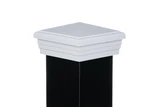 Four by four 4"x4" actual White Pyramid Post Cap for wooden posts.  