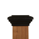 Four by four Black Flat Top Post Cap for wooden posts.  