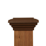 Four by four Mocha Brown Flat Top Post Cap for wooden posts.  