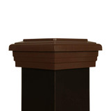 Four by four Mocha Brown Flat Top Post Cap for wooden posts.  