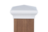 Six by six White Pyramid Post Cap for wooden posts. 6x6 nominal and actual 6"x6" sizes available