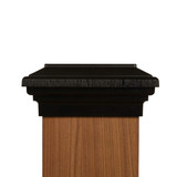 Six by six Black Flat Top Post Cap for wooden posts.  