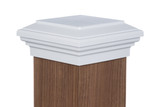 Six by six White Flat Top Post Cap for wooden posts.  available in 5.5" x5.5" and actual 6"x6"