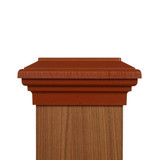 Six by six Cedar Color Flat Top Post Cap for wooden posts.  