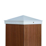 Six by six Powder Coated White Aluminum Post Cap.