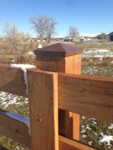 Six by six Powder Coated Copper Aluminum Post Cap.