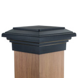 Eight by eight Black Flat Top deck Post Cap for wooden posts.  