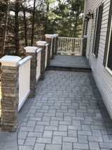 Eight by eight White Flat Top deck Post Cap for wooden posts.  