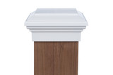 Eight by eight White Flat Top deck Post Cap for wooden posts.