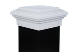 Eight by eight White Flat Top deck Post Cap for wooden posts.
