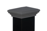 Four by Six Mined Coal Gray Pyramid Post Cap. Fits three and one half inch by five and one half inch posts.