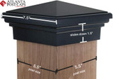 specifications for our 6x6 nominal  pyramid series post caps (5.5"x5.5" up to 5.75"x5.75")