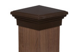Eight inch by eight inch Brown Pyramid Top Fence Post Cap for wooden posts.