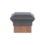 Eight by eight Gray Flat Top Deck Post Cap for wooden posts.