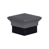 Eight inch by eight inch Gray Pyramid Top Fence Post Cap for wooden posts.