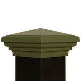 Four by four nominal Green Pyramid Top Post Cap for wooden posts.  