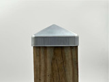 4x4 Steel Post Cap on a 3.5" wood post