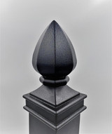 2x2 black pineapple post cap on a black post