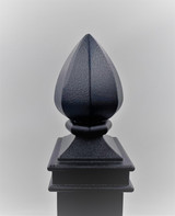 2x2 black pineapple post cap on a black post