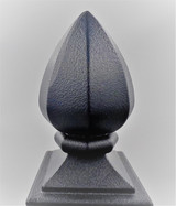 2x2 black pineapple post cap on a black post