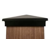 6x6 black post cap slim line 5.5" x5.5" Tough-Cap on white background