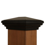 Four by Six Black Pyramid Post Cap. Fits three and one half inch by five and one half inch posts.