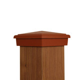 4X4 Post Cap │ Cedar Color Slim Profile