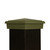 Four by four olive green slim profile post cap. Fits Actual three and one half inch posts. Four by four olive green slim profile post cap. Fits Actual three and one half inch posts.