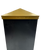 front view of a 8x8 gold post cap on a black post