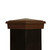 Four by four Mocha Brown Slim Profile Pyramid Post Cap. Actual Measurements fit three and one half inch post.