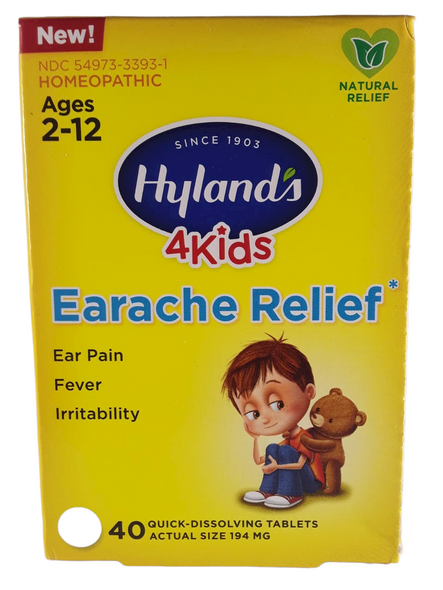 Earache Relief, Kid's, 40 Quick-Dissolving Tablets -Alivio del Dolor de Oído, para Niños, 40 Tabletas de Disolución Rápida