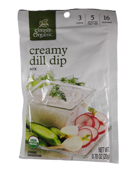 Creamy Dill Dip Mix, Organic, 20g -Mezcla de Salsa de Eneldo Cremosa, Orgánica, 20g