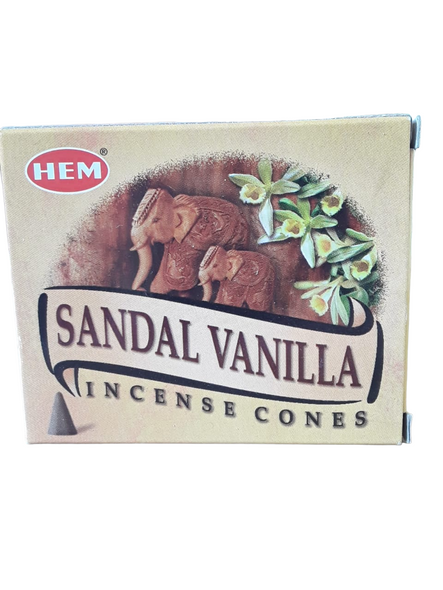 Incense, Sandal Vanilla, Cones -Incienso, Sándalo Vainilla, Conos