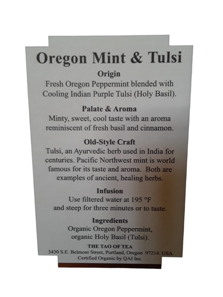 Tea, Oregon Mint & Tulsi, Organic, 15 Biodegradable Sachets -Té, Menta de Oregón & Tulsi, Orgánico, 15 Bolsitas Biodegradables
