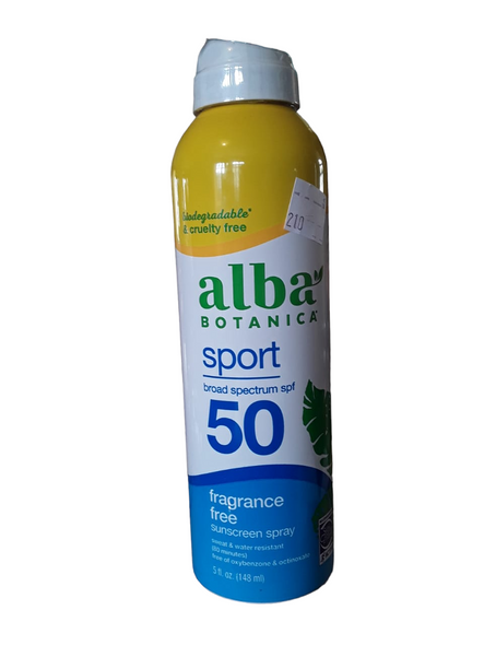 Sunscreen Spray, Fragrance Free, Sport SPF-50, 5 oz -Protector Solar en Espray, Sin Perfume, Deporte SPF-50, 5 oz