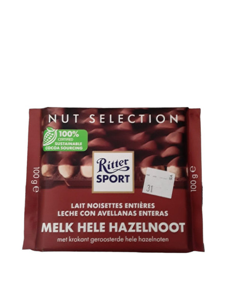 Chocolate, Milk Hazelnut, 100g -Chocolate con Leche y Avellanas, 100g