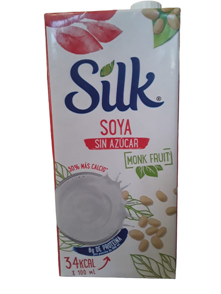 Soy Milk, No Sugar, Sweetened with Monkfruit, 32 fl oz -Leche de Soja, Sin Azúcar, Edulcorada con Fruta Monje, 32 fl oz