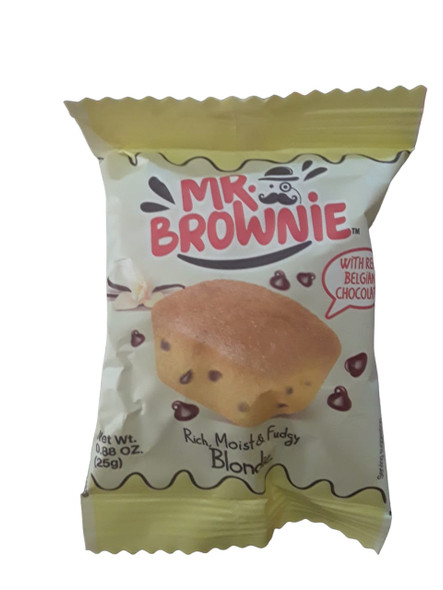 Brownie, Blonde, with Belgian Chocolate, 25g -Brownie, Rubio, con Chocolate Bélgica, 25g