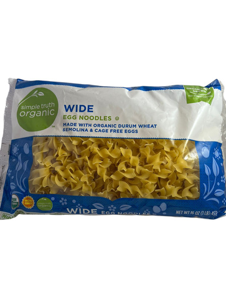 Egg Noodles, Wide, Organic, 16 oz - Fideos al Huevo, Anchos, Ecológicos, 16 oz