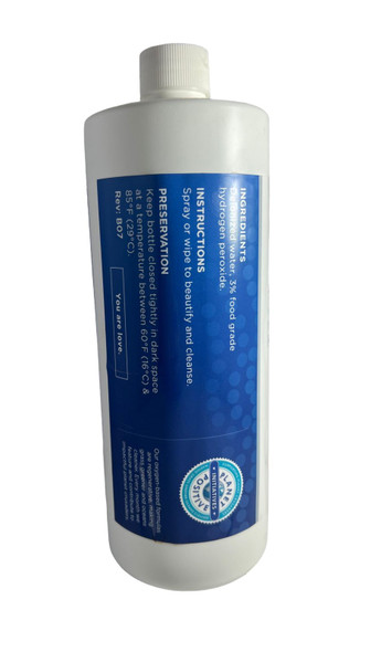 Hydrogen Peroxide, Food Grade, 3% USP, 32 fl oz - Peróxido de Hidrógeno, Grado Alimenticio, 3% USP, 32 fl oz