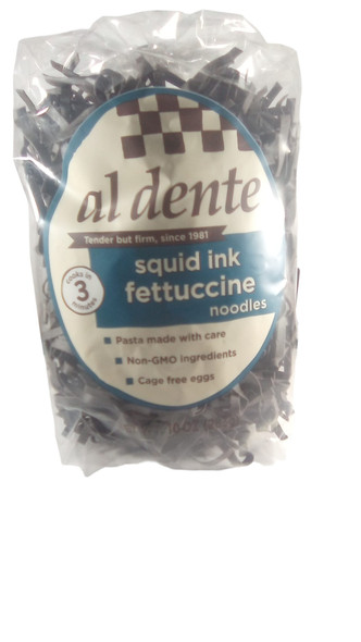 Fettuccine Noodles, Squid Ink -Fideos Fettuccine, Tinta de Calamar