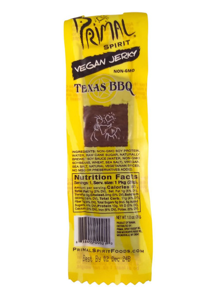 Vegan Jerky, Texas BBQ, 28g -Jerky Vegano, Texas Barbacoa, 28g
